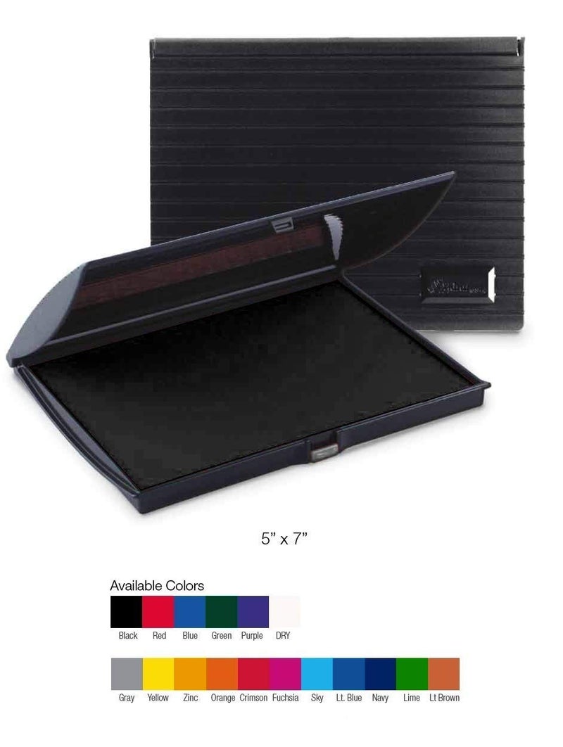 Uimprint Large 3'' x 6'' Felt Rubber Stamp Pad  Black - Image 2